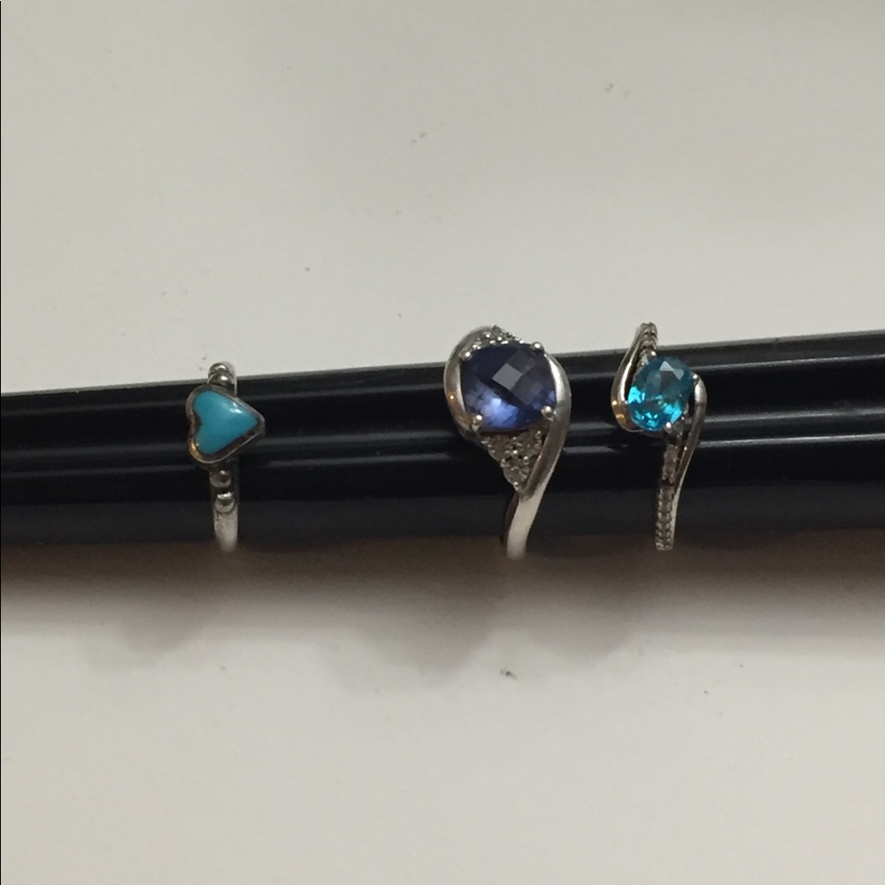 Three gemstone 925 sterling silver rings-sapphire by Vahan - Picture 4 of 8